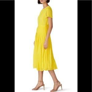 Jcrew pleated midi dress yellow Judy dress